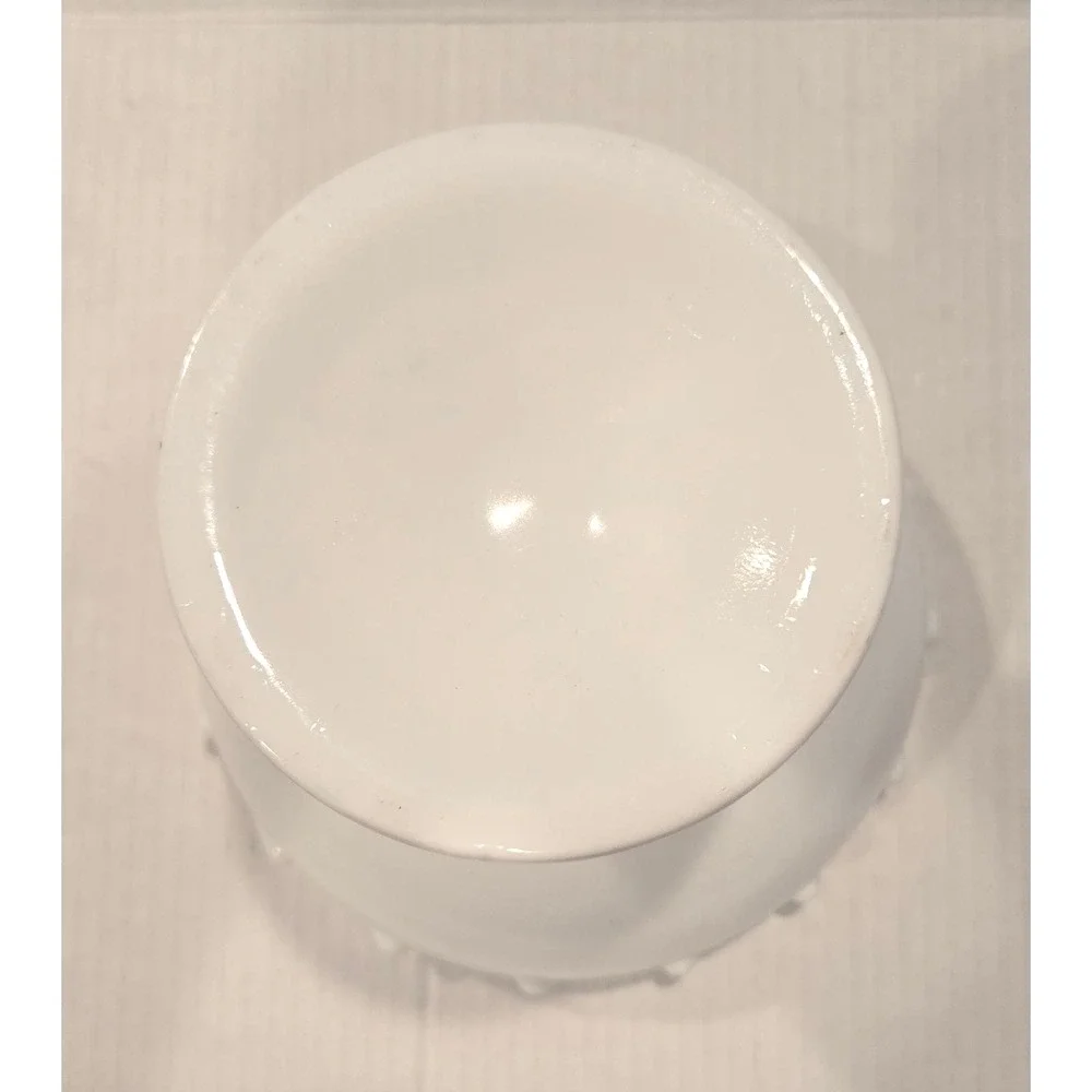 Vintage Indiana Glass Teardrop Milk Compote Pedestal Compote‎ Bowl Scalloped